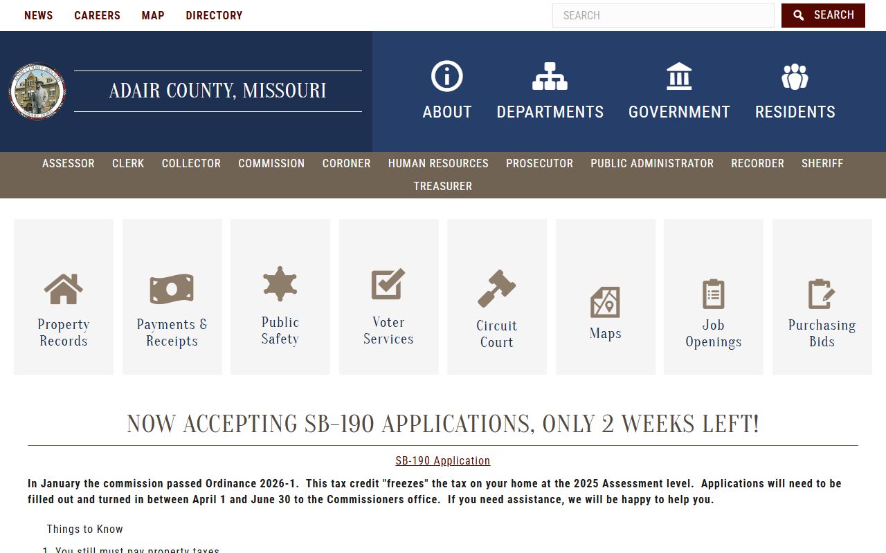 Adair County court records official county homepage
