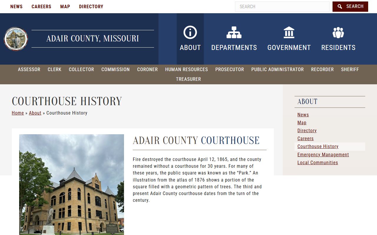 Adair County court records courthouse history