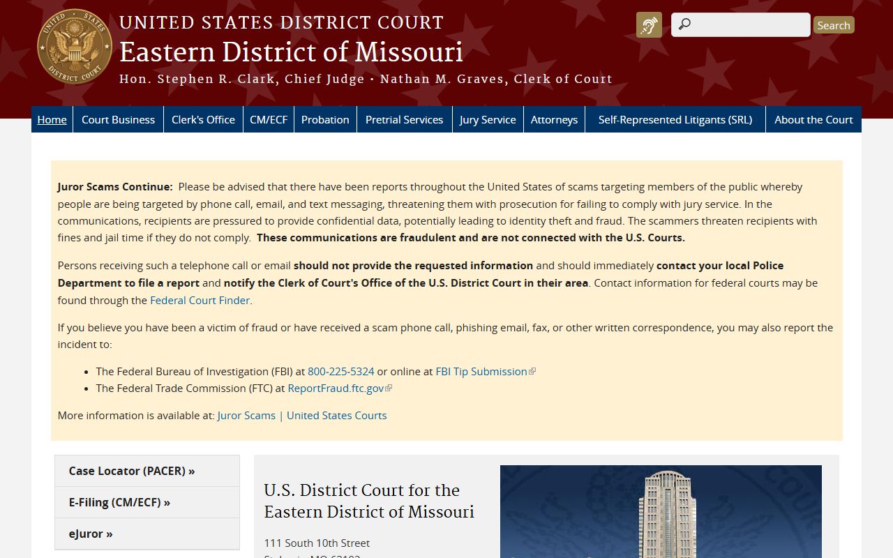 Adair County federal court records Eastern District of Missouri