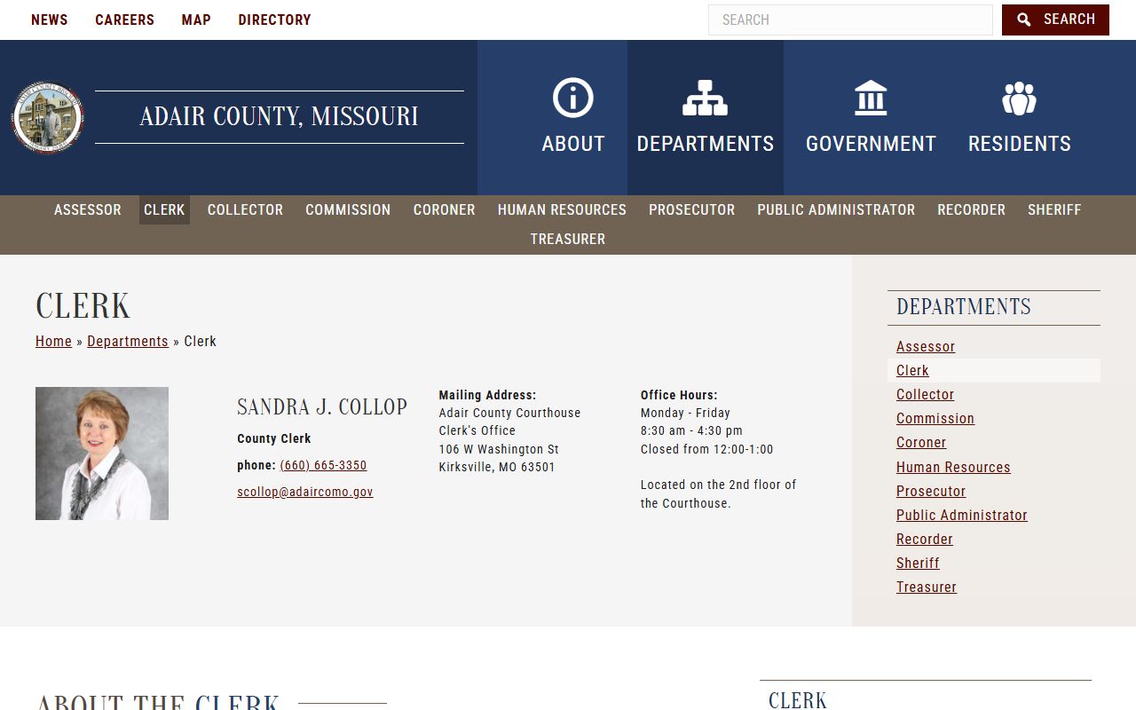 Adair County Circuit Clerk distinction from County Clerk duties