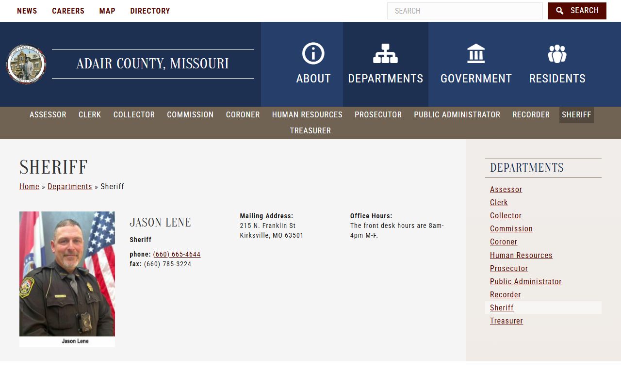 Adair County arrest records sheriff office page