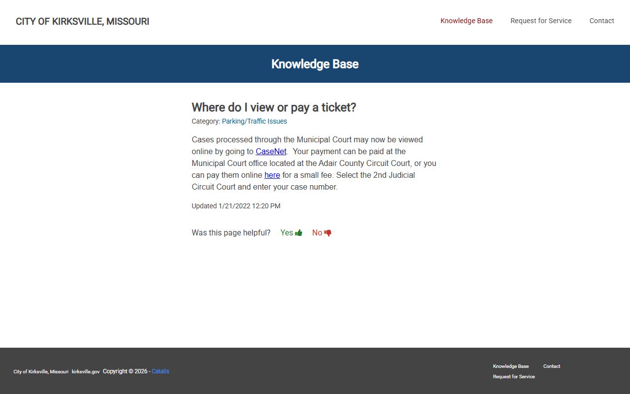 Adair County court dockets Kirksville ticket lookup and payment FAQ
