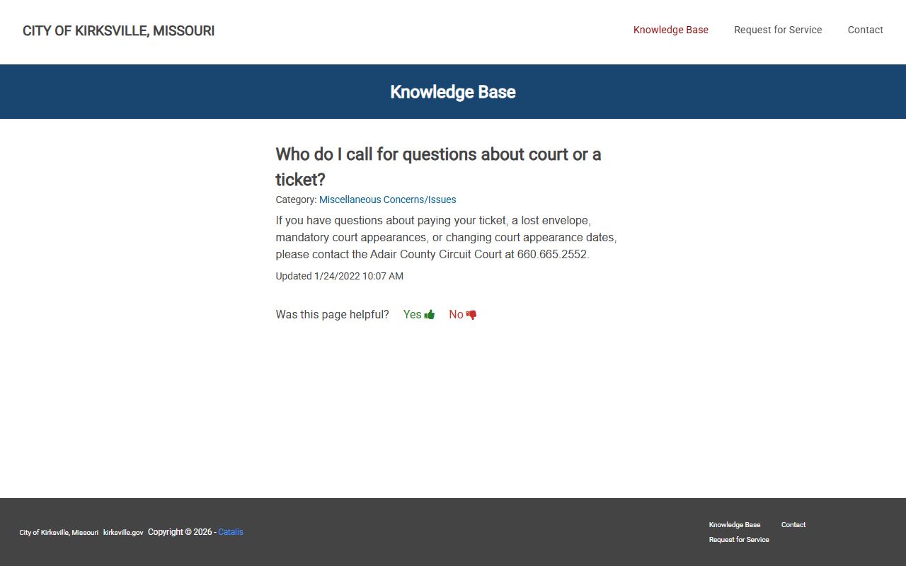 Adair County court dockets Kirksville court date and ticket FAQ