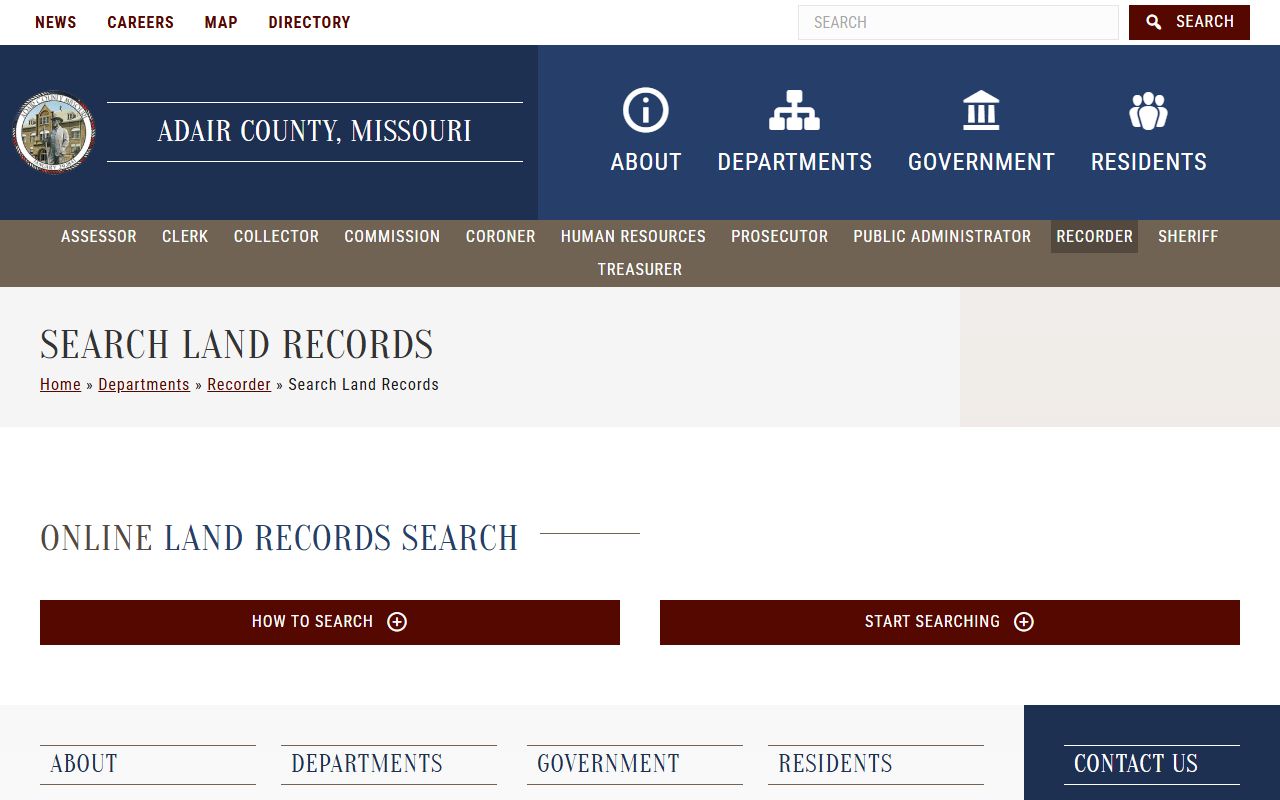 Adair County marriage records Recorder land records search distinction