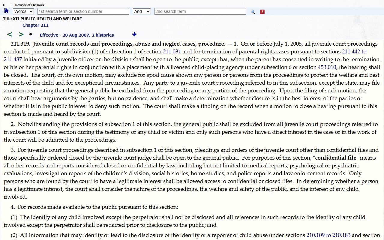 Adair County probate records abuse and neglect confidentiality statute